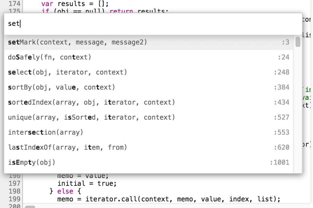 How does DevTools show the functions popup?